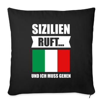 Sizilien Italien Palermo Geschenk - Sofakissenbezug 45 x 45 cm - Schwarz - Vorne