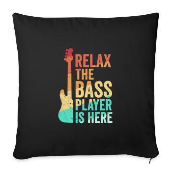 Bassist Geschenkidee - Sofakissenbezug 45 x 45 cm - Schwarz - Vorne