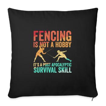 fencing - Sofa pillowcase 17,3'' x 17,3'' (45 x 45 cm) - black - Front
