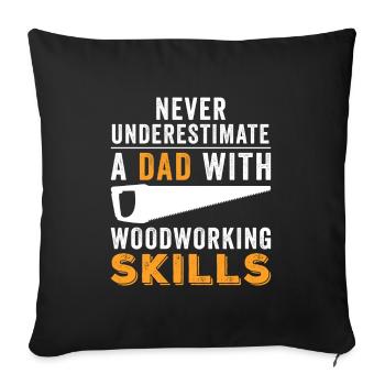 Woodworker Funny gift idea - Sofa pillowcase 17,3'' x 17,3'' (45 x 45 cm) - black - Front