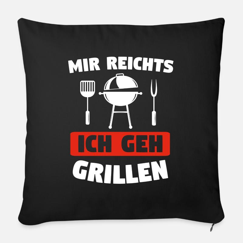 Grillen Griller BBQ Geschenk - Sofakissenbezug 45 x 45 cm - Schwarz