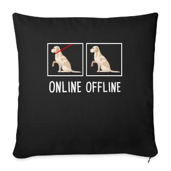 Chien canin Labrador Retriever - Housse de coussin décorative 45 x 45 cm - noir - Devant