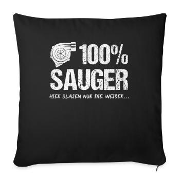 100% Sauger JDM Tuner Geschenk - Sofakissenbezug 45 x 45 cm - Schwarz - Vorne