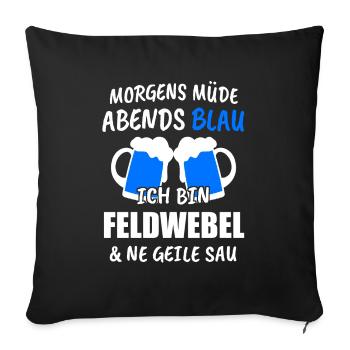 Feldwebel Bundeswehr Soldaten Militär Geschenk - Sofakissenbezug 45 x 45 cm - Schwarz - Vorne