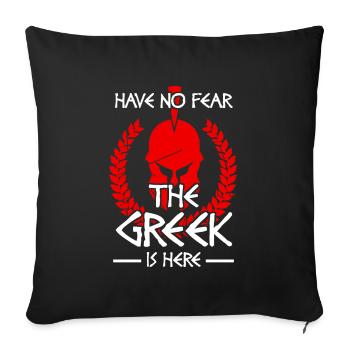 Guerrier Sparta Spartan Grèce cadeau - Housse de coussin décorative 45 x 45 cm - noir - Devant