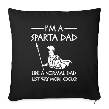 Sparta Papa Warrior Spartan Greek Gift - Housse de coussin décorative 45 x 45 cm - noir - Devant