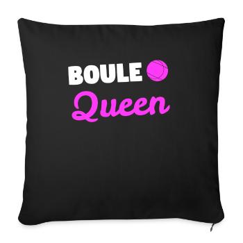 Boule Queen Boules player bocce gift - Sofa pillowcase 17,3'' x 17,3'' (45 x 45 cm) - black - Front