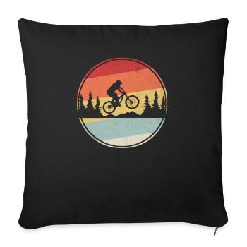 Cadeau cavalier VTT VTT - Housse de coussin décorative 45 x 45 cm - noir - Devant