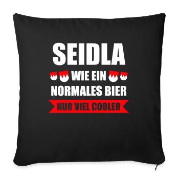 Seidla Franken Franke Geschenk - Sofakissenbezug 45 x 45 cm - Schwarz - Vorne