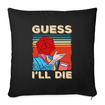 Idée cadeau rpg player - Housse de coussin décorative 45 x 45 cm - noir - Devant