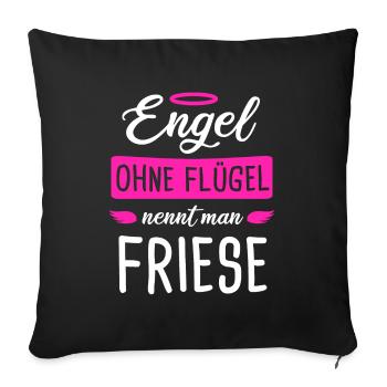 Friese Friesenpferd Friesen Geschenk - Sofakissenbezug 45 x 45 cm - Schwarz - Vorne