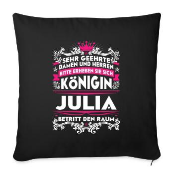 Julia Geburtstag - Sofakissenbezug 45 x 45 cm - Schwarz - Vorne