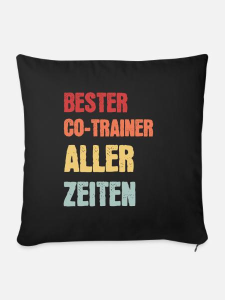 Co-Trainer Fußball-Trainer Trainer Geschenk - Sofakissenbezug 45 x 45 cm - Schwarz