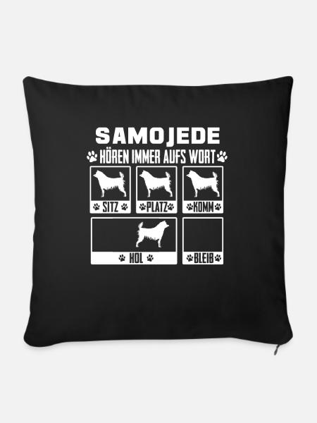 Samojede Samojeden Hund Geschenk - Sofakissenbezug 45 x 45 cm - Schwarz