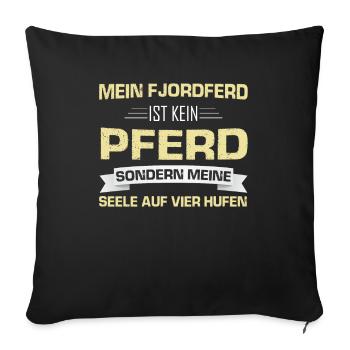 Fjordpferd Fjord Reiter Geschenk - Sofakissenbezug 45 x 45 cm - Schwarz - Vorne
