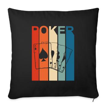 Poker vintage retro design - Sofa pillowcase 17,3'' x 17,3'' (45 x 45 cm) - black - Front