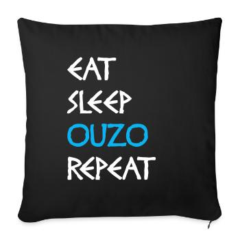 Cadeau de brandy alcool ouzo - Housse de coussin décorative 45 x 45 cm - noir - Devant