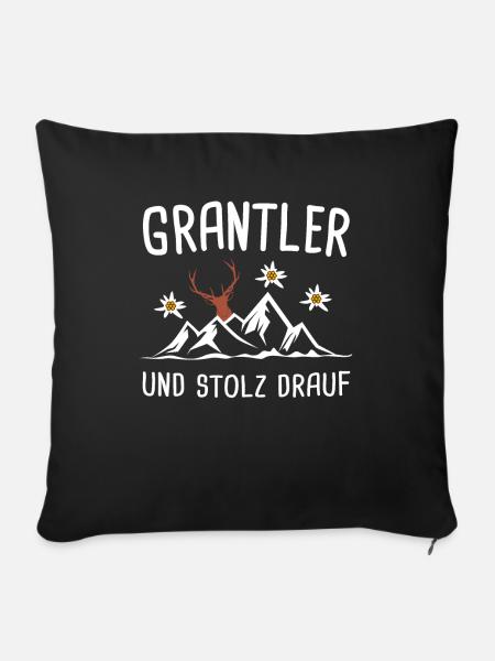 Grantln Grantler Granteln Geschenk - Sofakissenbezug 45 x 45 cm - Schwarz