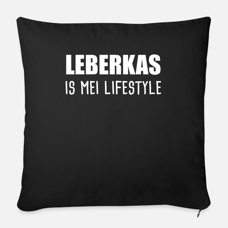 Leberkas Leberkäse Leberkäs Bayrisch Geschenk - Sofakissenbezug 45 x 45 cm - Schwarz