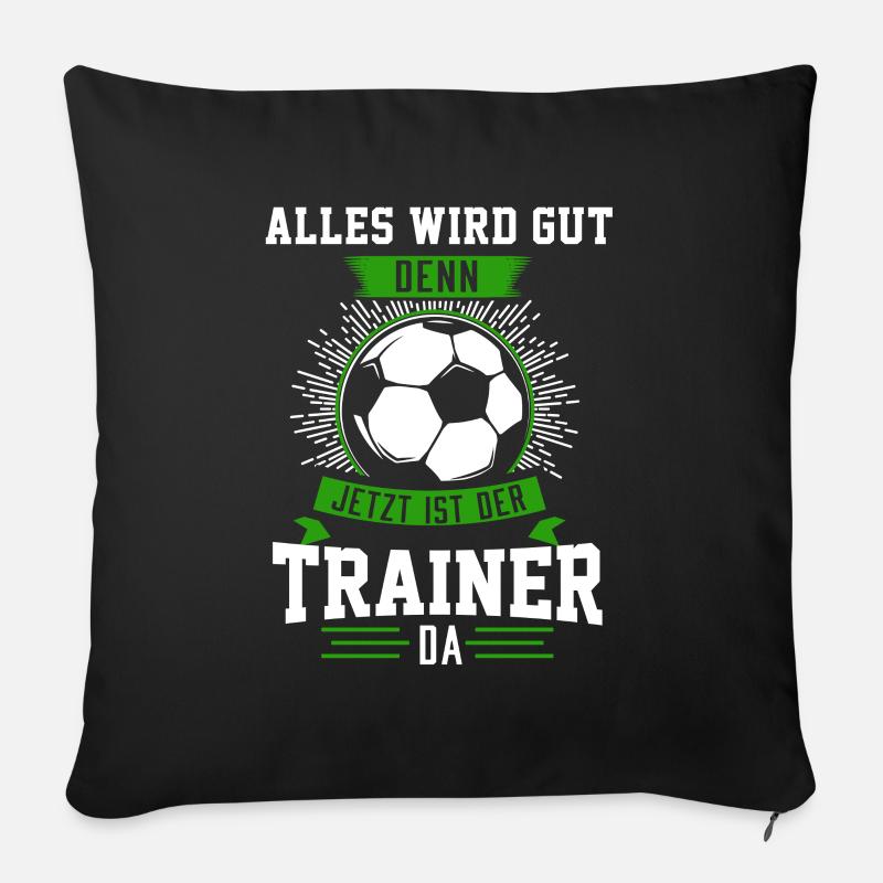 Trainer Fußball Fußballtrainer Geschenk - Sofakissenbezug 45 x 45 cm - Schwarz