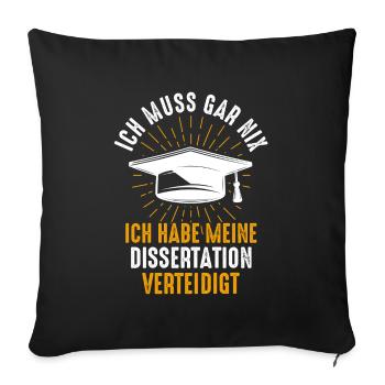 Doktortitel Doktor Doktorarbeit Geschenk - Sofakissenbezug 45 x 45 cm - Schwarz - Vorne