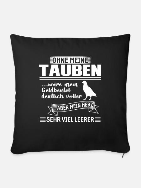 Taube Brieftaube Tauben Geschenk - Sofakissenbezug 45 x 45 cm - Schwarz