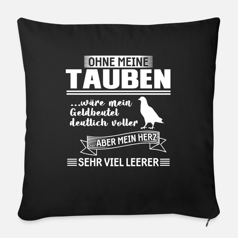 Taube Brieftaube Tauben Geschenk - Sofakissenbezug 45 x 45 cm - Schwarz