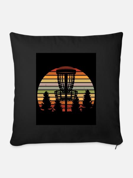 Disc Golf Discgolf Geschenkidee - Sofakissenbezug 45 x 45 cm - Schwarz