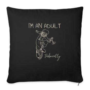 Je suis adulte - techniquement - Housse de coussin décorative 45 x 45 cm - noir - Devant