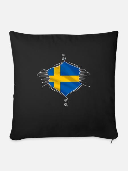 Sweden flag proud - Sofakissenbezug 45 x 45 cm - Schwarz