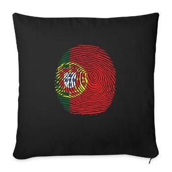 Portuguese country flag finger print - Sofa pillowcase 17,3'' x 17,3'' (45 x 45 cm) - black - Front