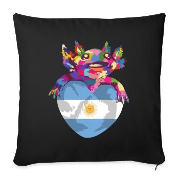 Argentine Drapeau Amérique du Sud Drapeau argentin - Housse de coussin décorative 45 x 45 cm - noir - Devant