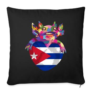 Cuba Flag Caraïbes Vacances Cuba Voyage La Havane - Housse de coussin décorative 45 x 45 cm - noir - Devant