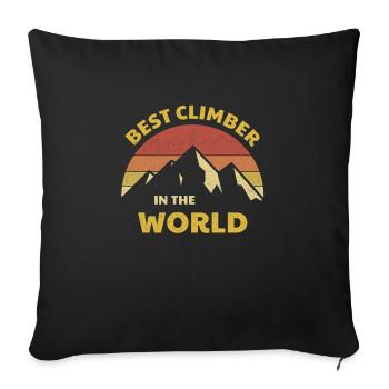 Best Mountaineer in the World Climber Design - Sofa pillowcase 17,3'' x 17,3'' (45 x 45 cm) - black - Front