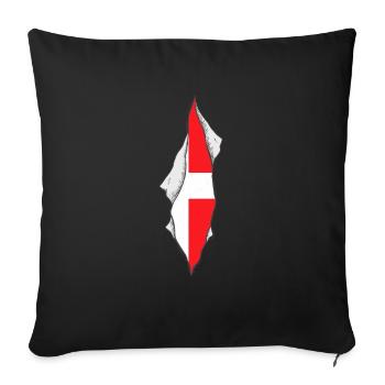 Drapeau danois fier danemark patriotique - Housse de coussin décorative 45 x 45 cm - noir - Devant
