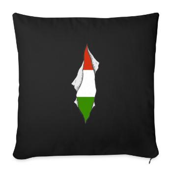drapeau hongrois fier hongrois patriotique - Housse de coussin décorative 45 x 45 cm - noir - Devant