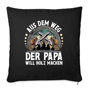 Holzfäller Papa - Sofakissenbezug 45 x 45 cm - Schwarz - Vorne