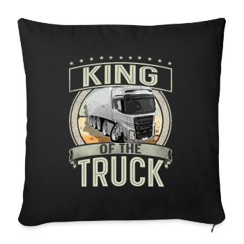 Chauffeur de camion Roi Du Camion - Housse de coussin décorative 45 x 45 cm - noir - Devant