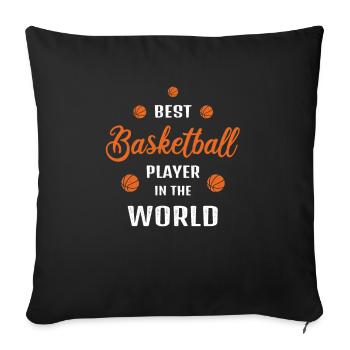 Meilleur cadeau de joueur de basket-ball pour les joueurs de basket-ball - Housse de coussin décorative 45 x 45 cm - noir - Devant