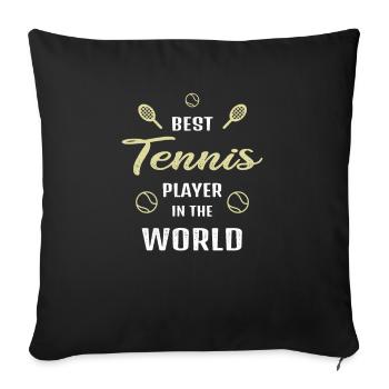 Meilleur joueur de tennis du World Tennis Team Gift - Housse de coussin décorative 45 x 45 cm - noir - Devant