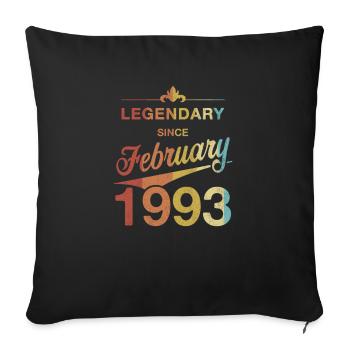 30e anniversaire Légendaire Février 1993 Année 93 - Housse de coussin décorative 45 x 45 cm - noir - Devant