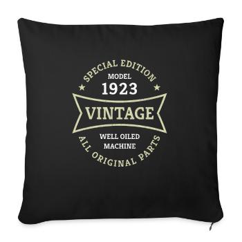 Vintage 100. Geburtstag Jahrgang 1923 Geschenkidee - Sofakissenbezug 45 x 45 cm - Schwarz - Vorne