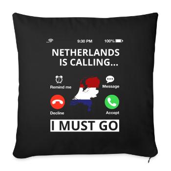 Pays-Bas Drapeau Hollande Drapeau néerlandais - Housse de coussin décorative 45 x 45 cm - noir - Devant