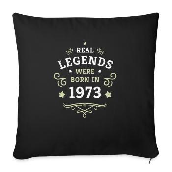 Les légendes sont nées en 1973 cadeau du 50e anniversaire - Housse de coussin décorative 45 x 45 cm - noir - Devant