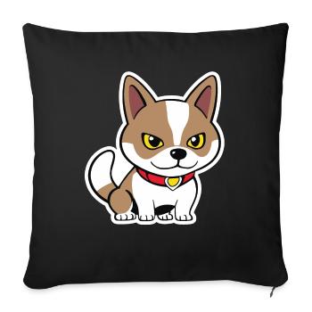 Little Dog Brown Outlined - Sofa pillowcase 17,3'' x 17,3'' (45 x 45 cm) - black - Front