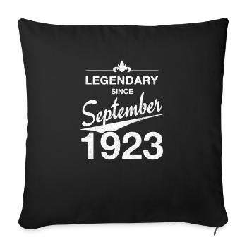 100 Birthday Legendary September 1923 Volume 23 - Sofa pillowcase 17,3'' x 17,3'' (45 x 45 cm) - black - Front