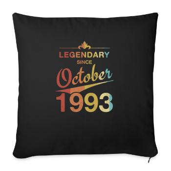 30th Birthday Legendary October 1993 Volume 93 - Sofa pillowcase 17,3'' x 17,3'' (45 x 45 cm) - black - Front