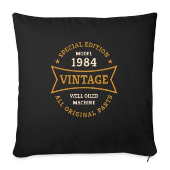 40ème Anniversaire Millésime 1984 Millésime 40 ans - Housse de coussin décorative 45 x 45 cm - noir - Devant