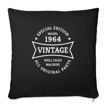 60ème anniversaire Millésime 1964 Millésime 60 ans - Housse de coussin décorative 45 x 45 cm - noir - Devant