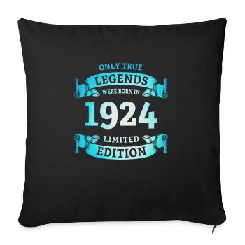 De vraies légendes sont nées en 1924 100e anniversaire - Housse de coussin décorative 45 x 45 cm - noir - Devant